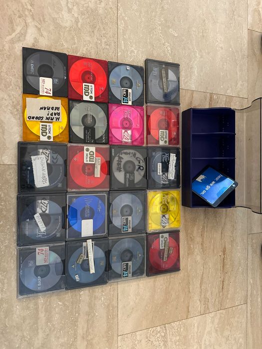 21 minidisc audio Sony, Maxell, BASF, TDK - cutie stocare, minidisc original