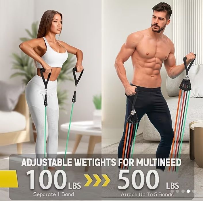 Set benzi de rezistență, kit benzi de antrenament - Fitness - Body Building