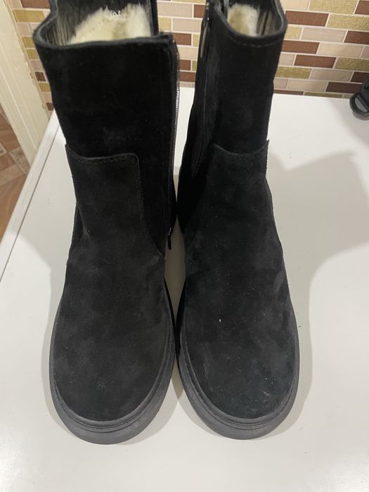 Сапоги женские зимние замшевые натуральный мех. Производство Турция.