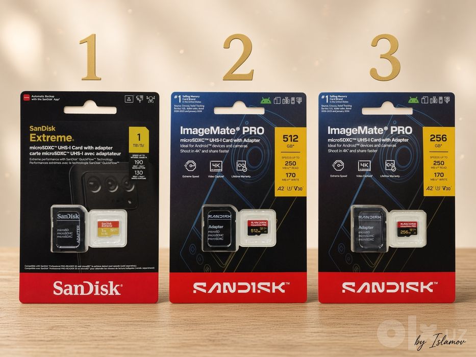 SanDisk Extreme Micro sd Imagemate PRO 4K, U3, V30, A2  250 - 170 MB/s