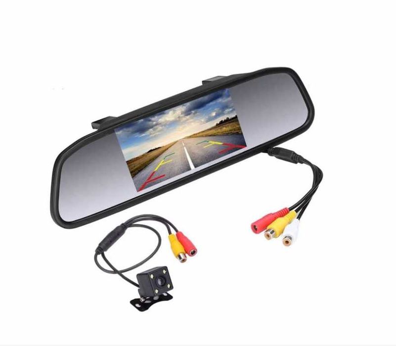 Огледало за обратно виждане с 4,3 инчов дисплей и камера за заден ход.