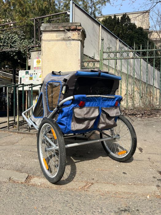 Trailer remorcă bicicletă pliabilă pentru copii, cu suspensie