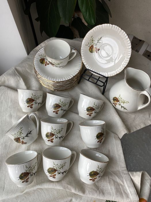Set cafea vinatge francez Digoin Sarreguemines – colecția Bergame