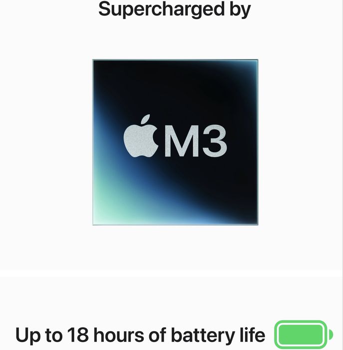 НОВ!!! Лаптоп Apple MacBook Air 13", Apple M3, 8 ядра CPU, 256GB, Star