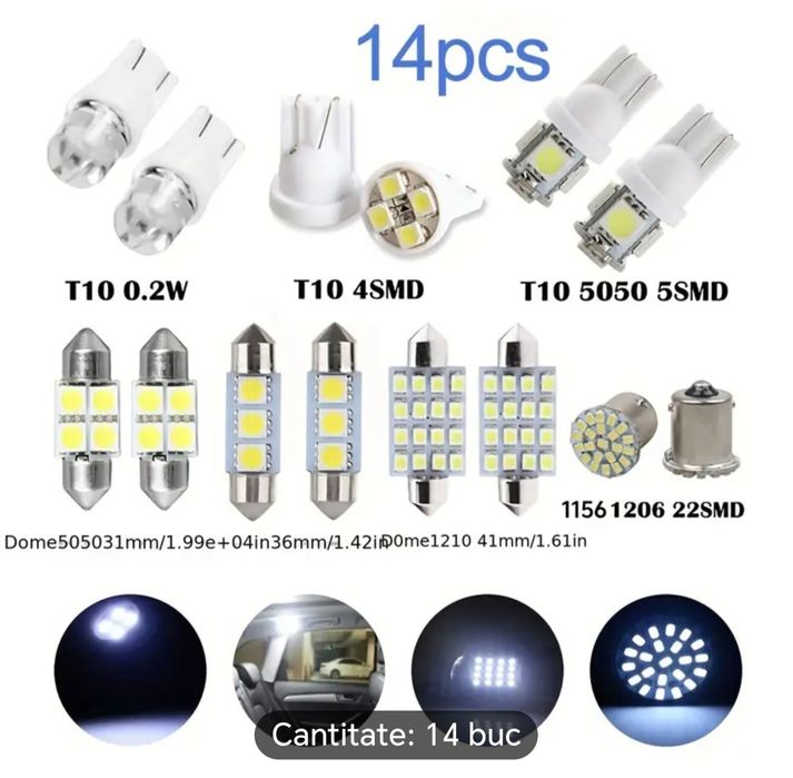 Becuri led interior auto