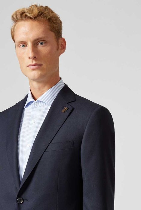 Sacou blazer slim de lux 52 XL Pal Zileri lana super 130's navy