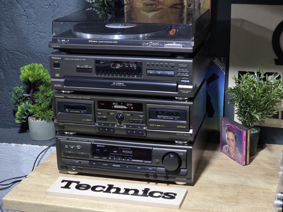 Linie audio TECHNICS, cd player 5 disc, dublu deck, amplituner, pick-up  hifi stereo retro