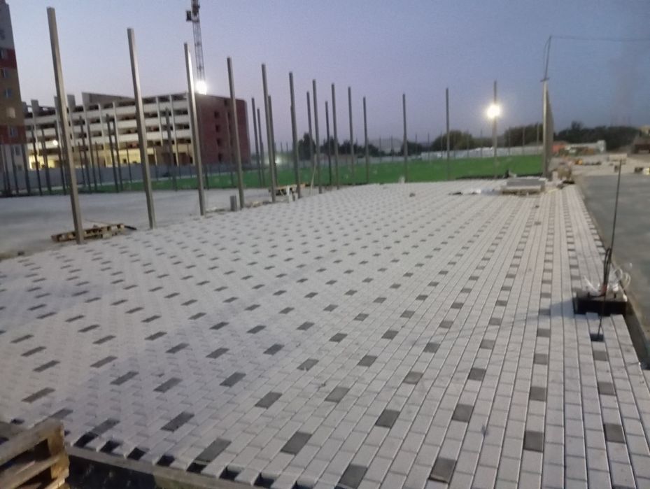 Укладка брусчатки тротуарная плитка стяжка бордюр паребрик лесница