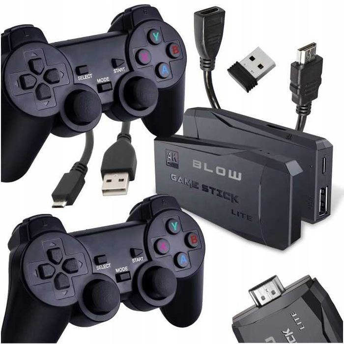 Ретро конзола за игри Game Stick 4K HDMI – 22000 игри и 2 Безжични джойстика