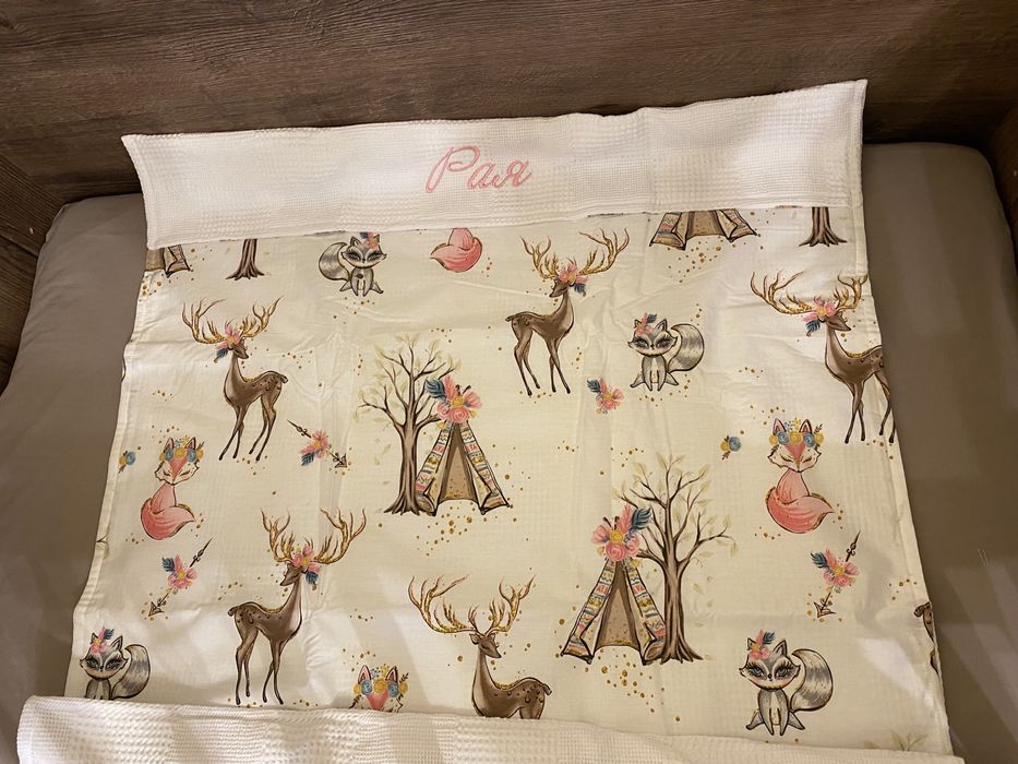 Кърпа за баня и памучна завивка с бродерия