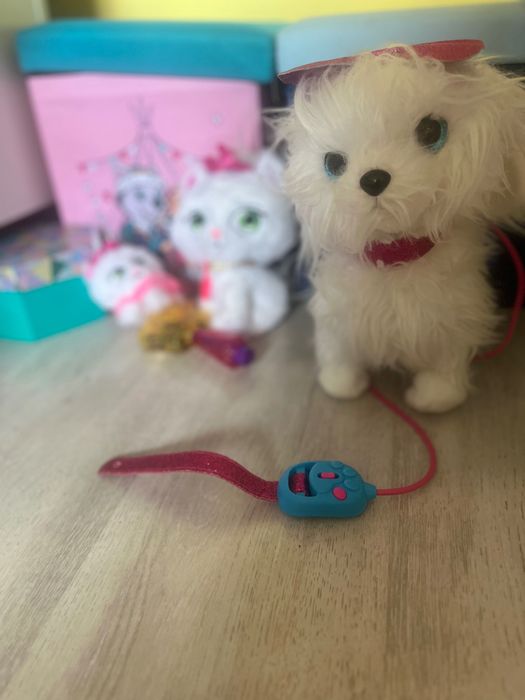 Интерактивно вървящо кученце и Коте с пайети с бебе коте