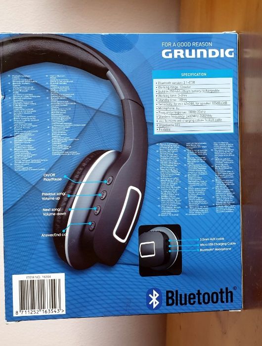 Casca bluetooth GRUNDIG phone speaker, stereo hi, NOI