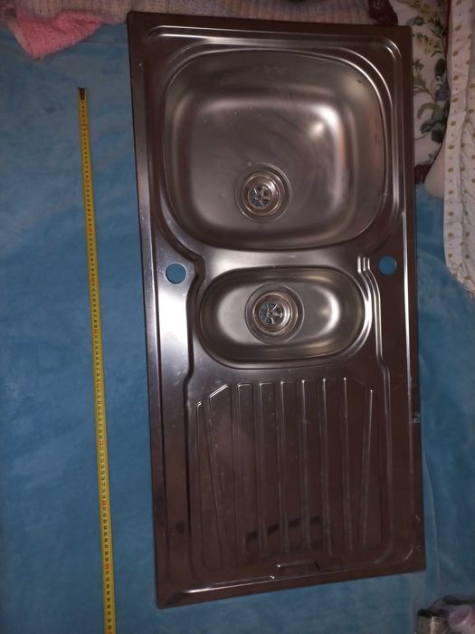 Chiuveta bucatarie, inox, compartiment dublu pt clatire,noua,Anglia