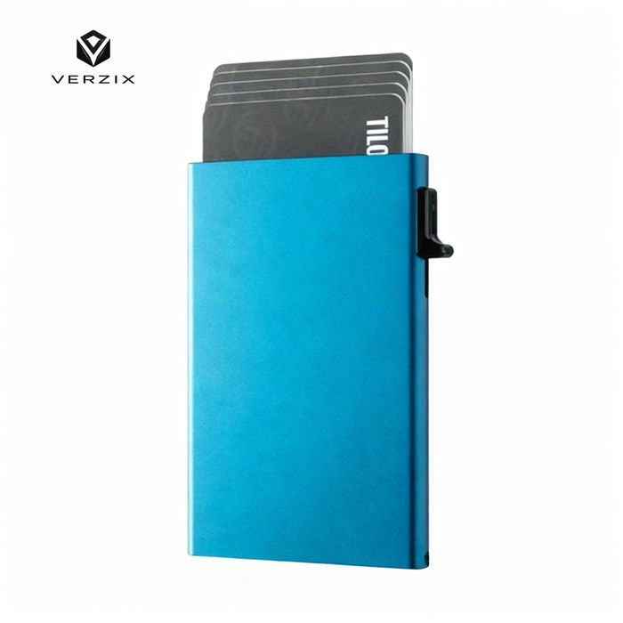 Sleek Aluminum Pop-Up Card Holder