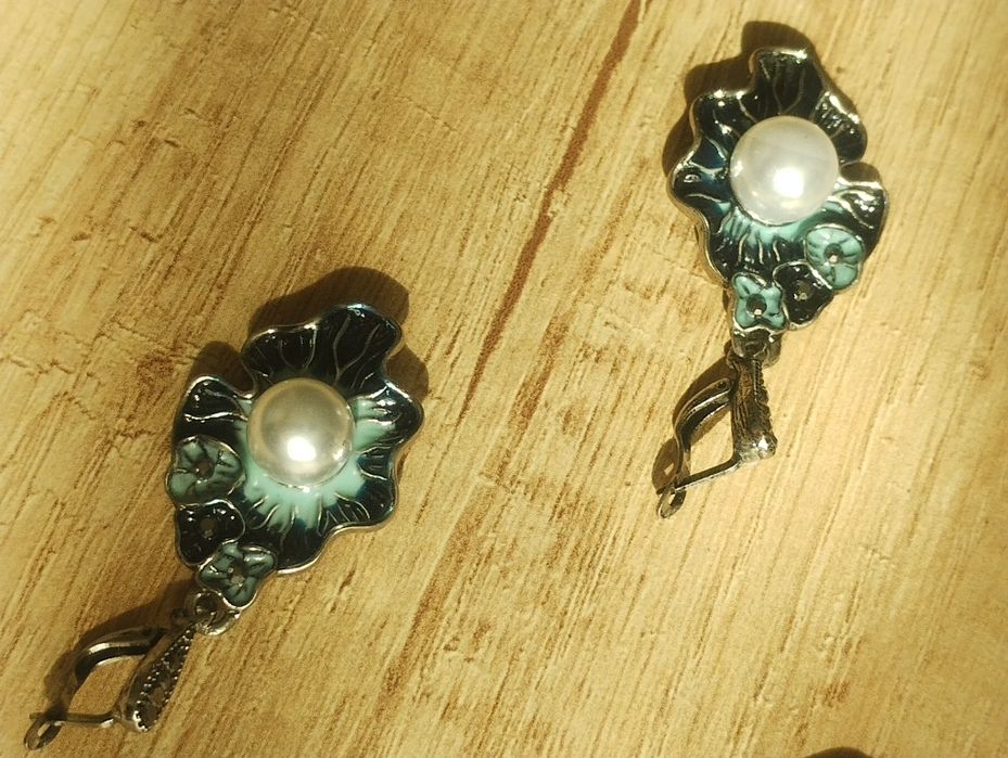 Комплект бижута с перли