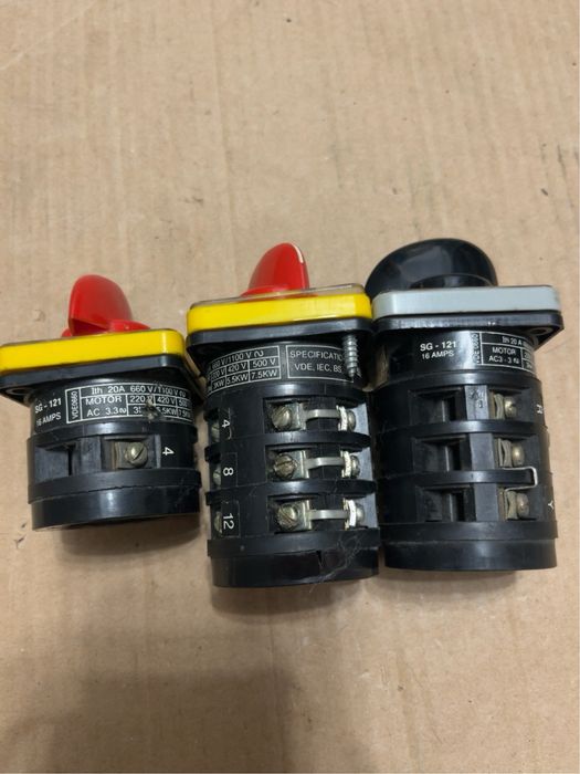 Comutator rotativ industrial Salzer SG-121 16A 3 poziții Selector panou electric