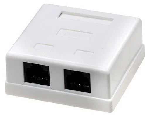 Розетка накладная RJ45, 2 порт, 6 кат.