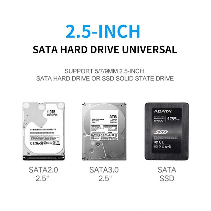 Cablu adaptor USB 3.0 + USB-C la SATA pt HDD / SSD laptop 2.5 inch