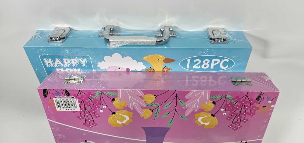 Дигитално куфарче 128 части за рисуване с метална дръжка и закопчалки