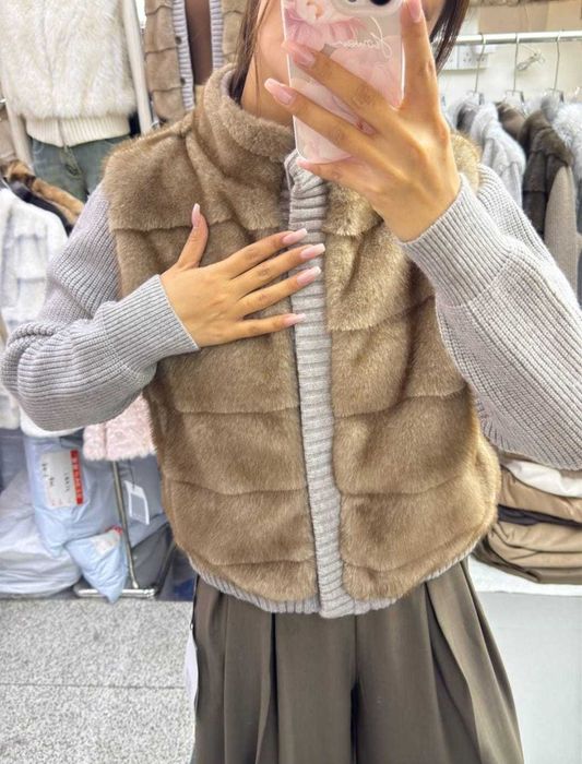 Бомбер женский эко норка, под Лоро