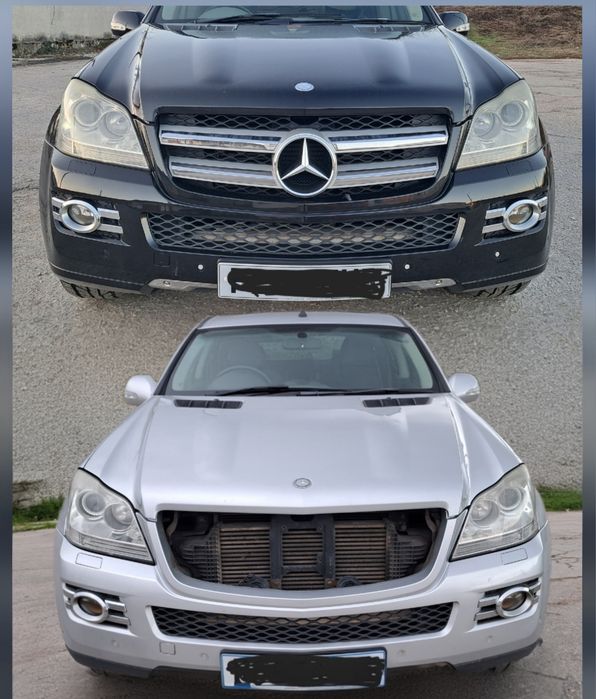 Предна броня Мерцедес ГЛ Х164 Mercedes GL X164 черна сива оборудвана