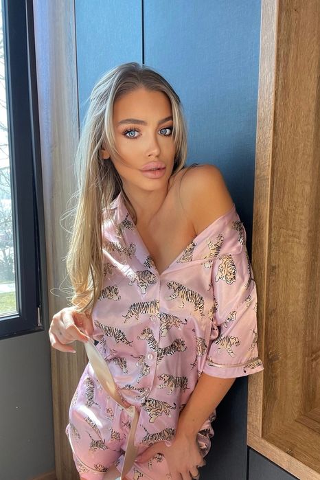 Пижама Нощница сатен  ХЛ размер розова