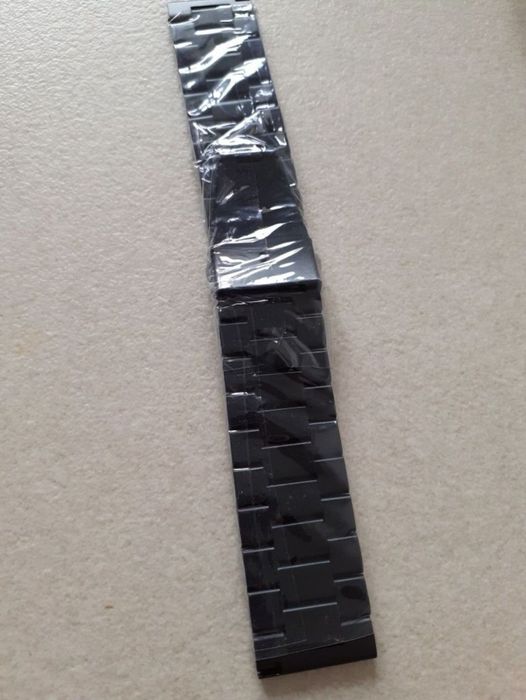 Curea ceas negru neagra gri metalica inox 24 24mm noua