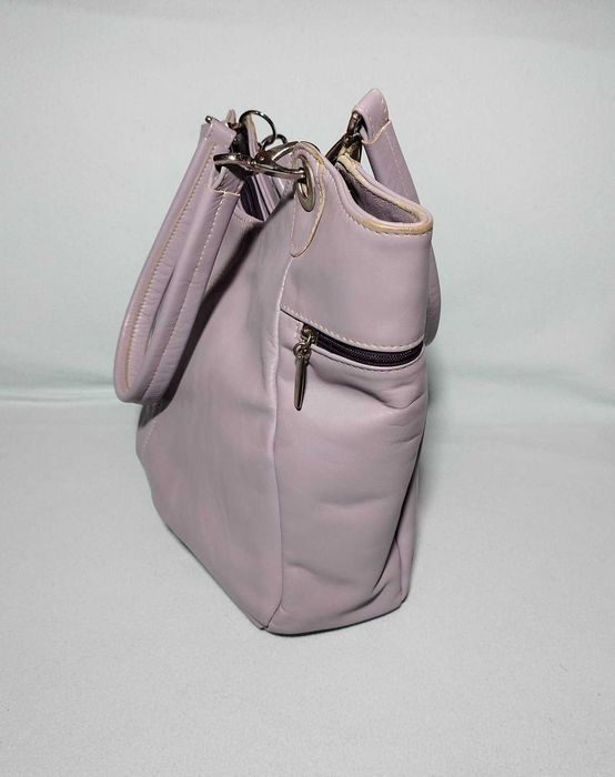 Geanta piele naturala lila