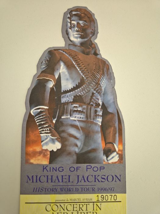 Bilet original Michael Jackson HIStory World Tour Bucuresti 1996, piesa de colectie