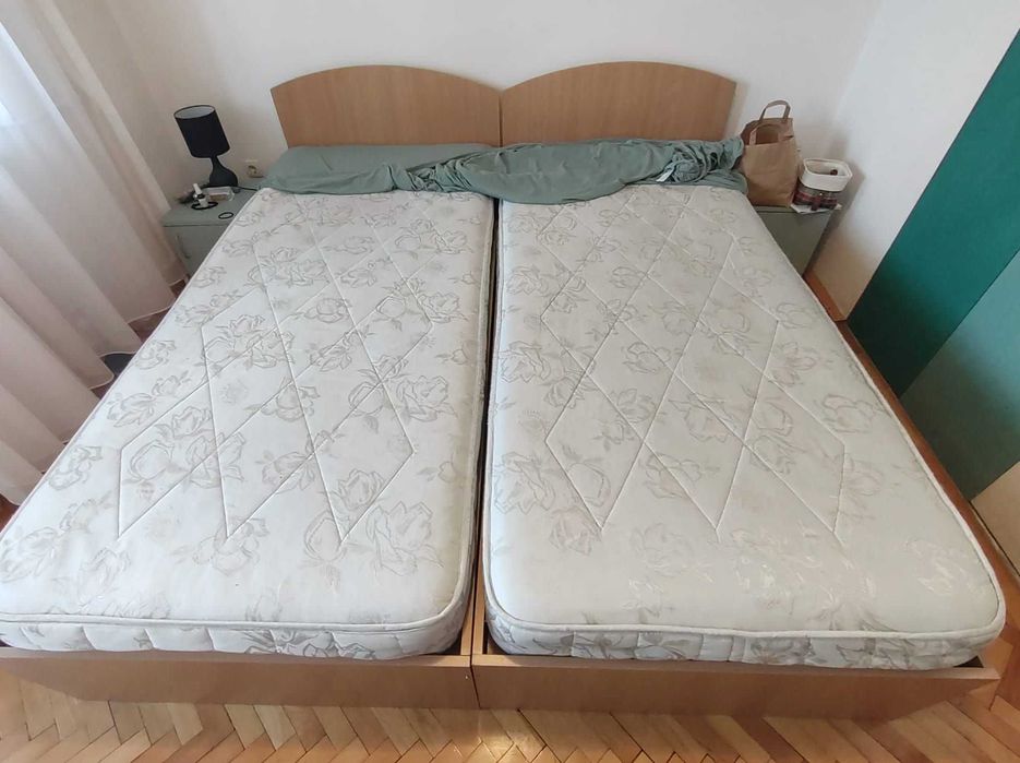 doua paturi pal 90/200 cu saltea