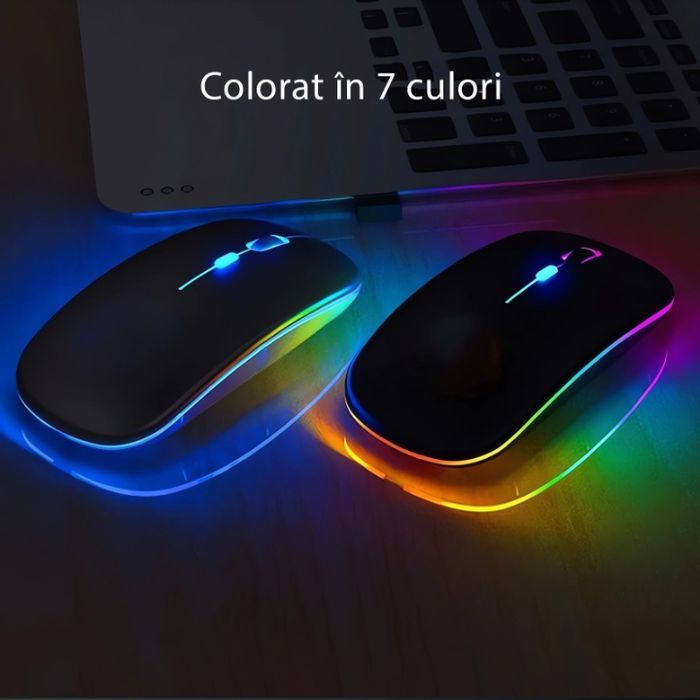 Mouse® RGB, Dual Wireless USB si Bluetooth, ultra-subtire, cli