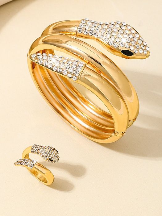 Женский набор комплект бижутерных украшений, аксессуаров кольцо и брас