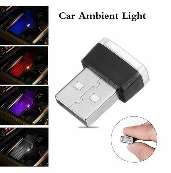 Mini stick USB cu lumină LED  ambientală. Laptop, PC, Masina.