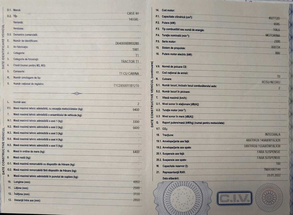 Tractor Case  IH 1455XL