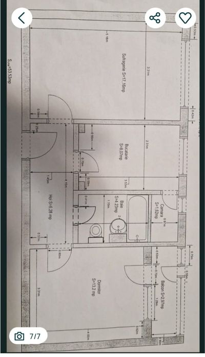 Vand apartament 2 camere Centru Nou etaj 1