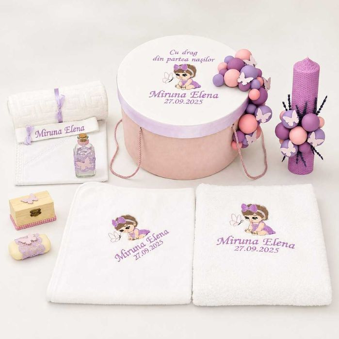 Trusou Botez Personalizat cu Nume | Broderie Premium | Fete și Băieți