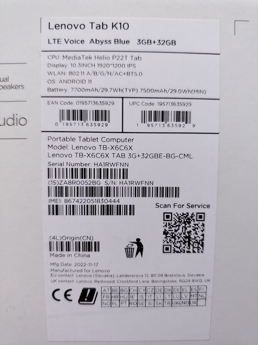 Tableta Lenovo Tab K10