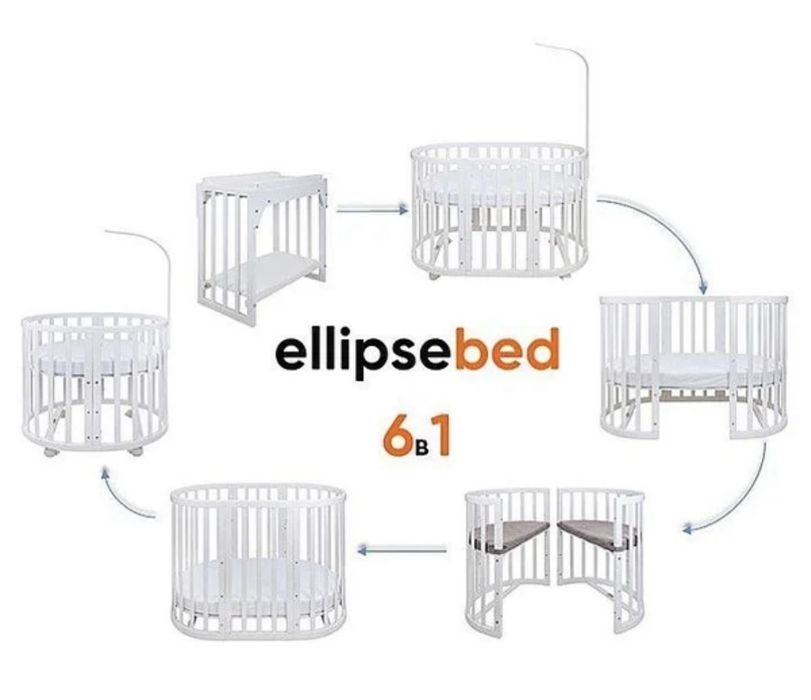 Детская кроватка ellipsbed 7в 1