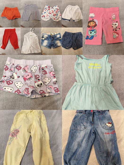 Lot 13 perechi pantaloni scurți 110-122 fete