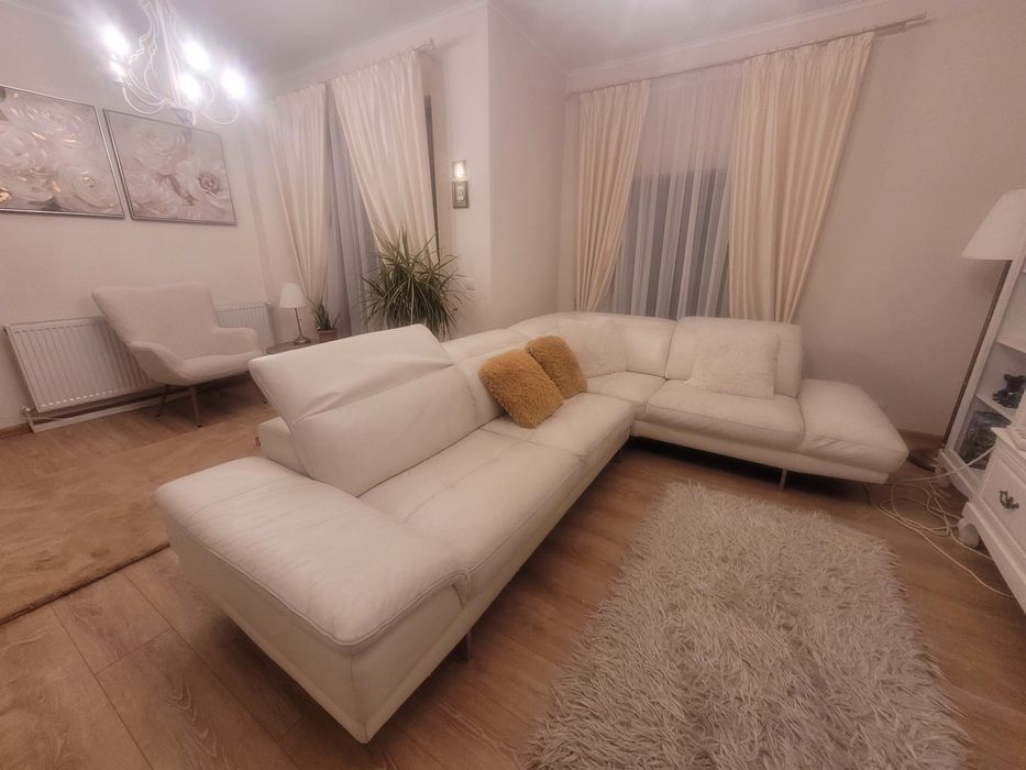 Canapea piele naturala alba ITALIA- ROVERE MOBILI