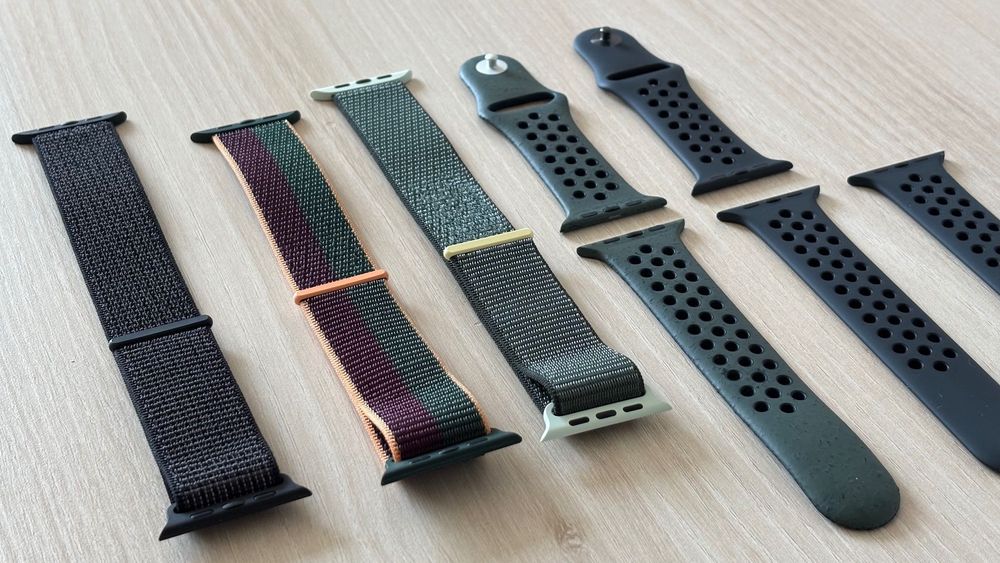 Curele Apple Watch 44 45 Dark Cherry Cypress Nike Cargo Kaki Black