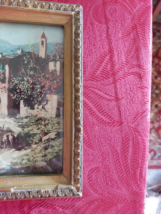 Litografie veche cu semnătură