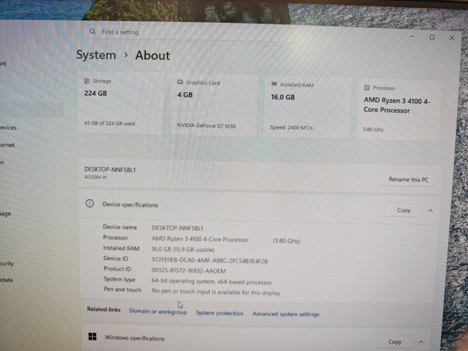 Gaming PC Ryzen 3 4100 16gb RAM SSD 256gb GeForce 1030 4GB amanet Crangasi Lazar