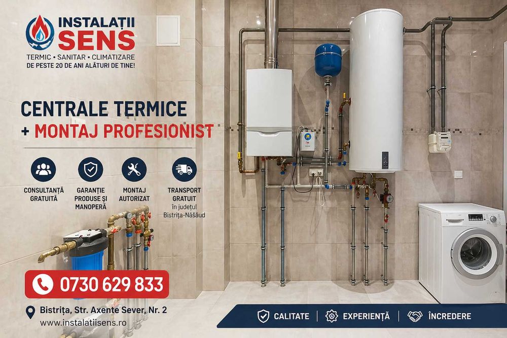 Centrale termice Bistrița | Gaz, Lemn și Peleți | Vânzare + montaj