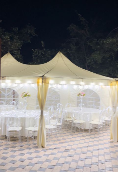 Аренда столов стульев шатров