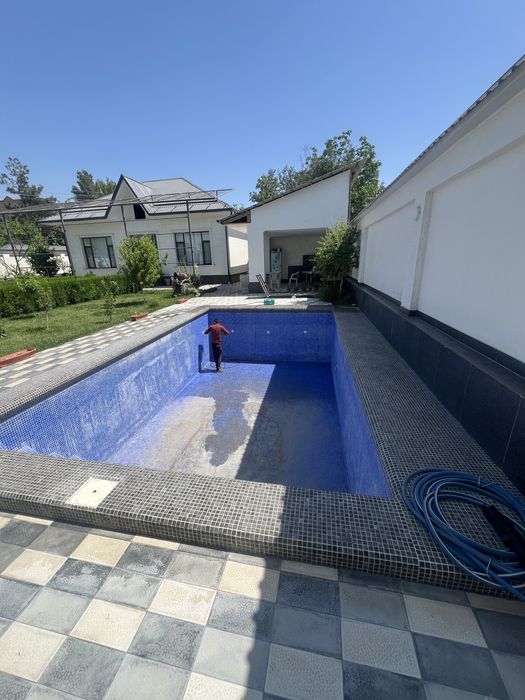 Мойка бассейнов установка фильтров замена песка