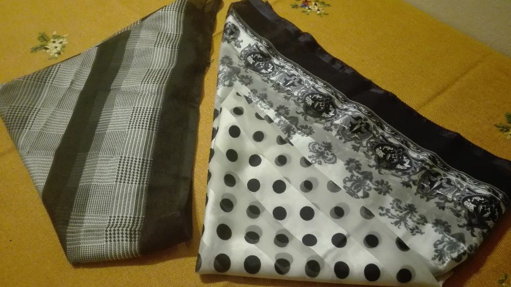 Шалове, коприна и памук! Обичате ли комбинация от бяло и черно?