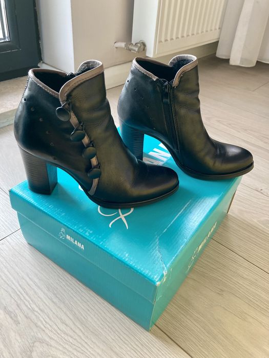 Botine ghete imblanite piele naturala, marimea 36