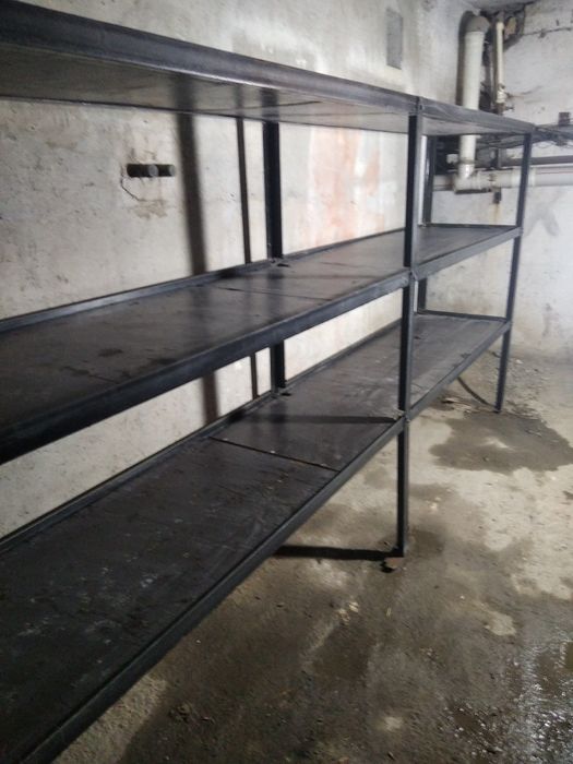 СтеллажРазборныйДл3,5м+1,0м=4,5м Шир0,6мВыс1,8мУголок50ПолкиПолировка