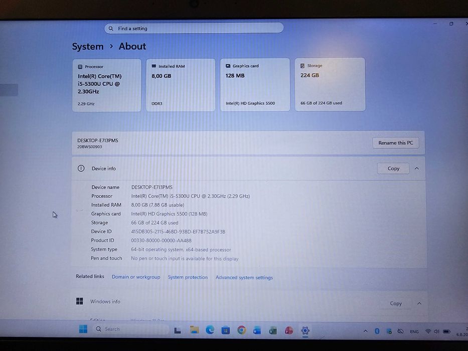 Lenovo ThinkPad T450s 14 inch | i5-5300U 2.90 Ghz/ 8GB RAM / 256GB SSD / 4G LTE / Win 11 + Office / 3+ часа батерия
